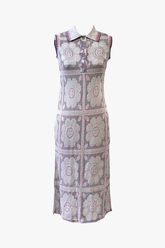 Opalescent Knit Polo Dress