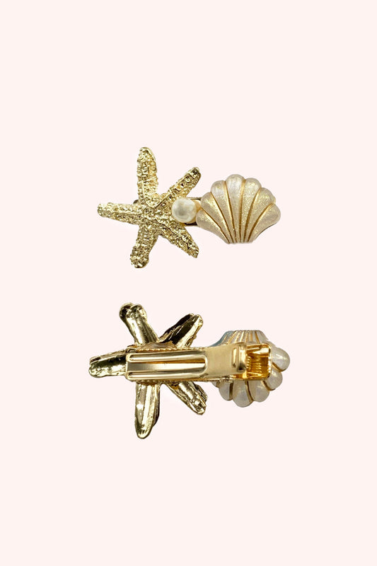 Star of the Sea Hair Clip White Opal