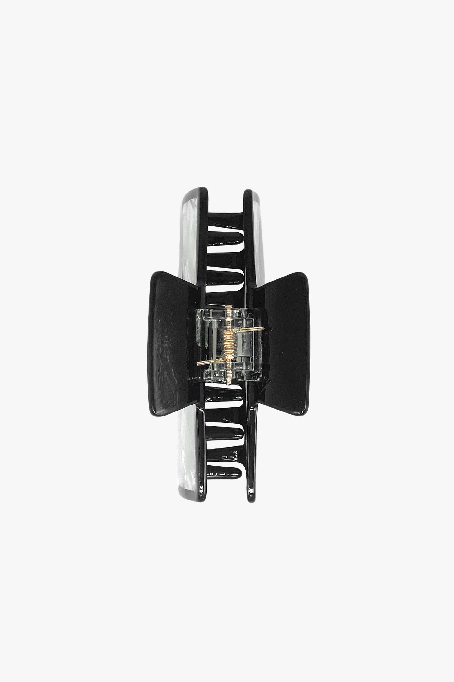 Art Deco Mother of Pearl & Black Rectangle Jaw Clip