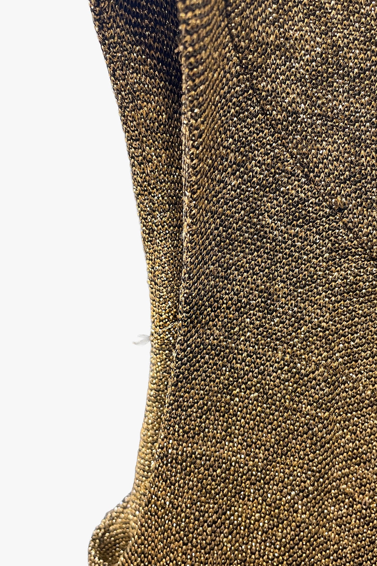 Vintage 60's Gold Metallic Knit Beaded Dress by Irene for D.D. Marsh Originals