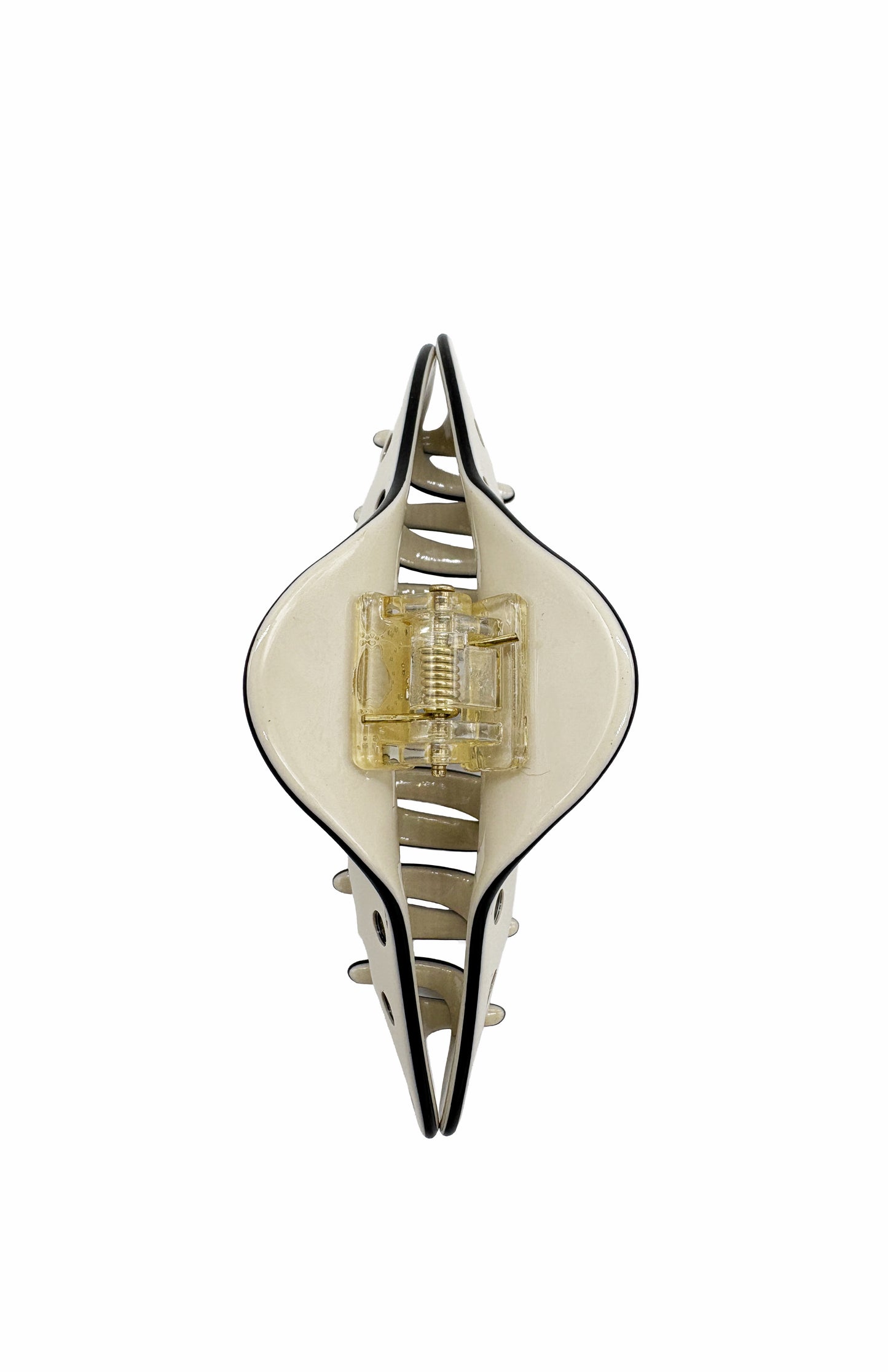 Polka Dot Jaw Clip - White