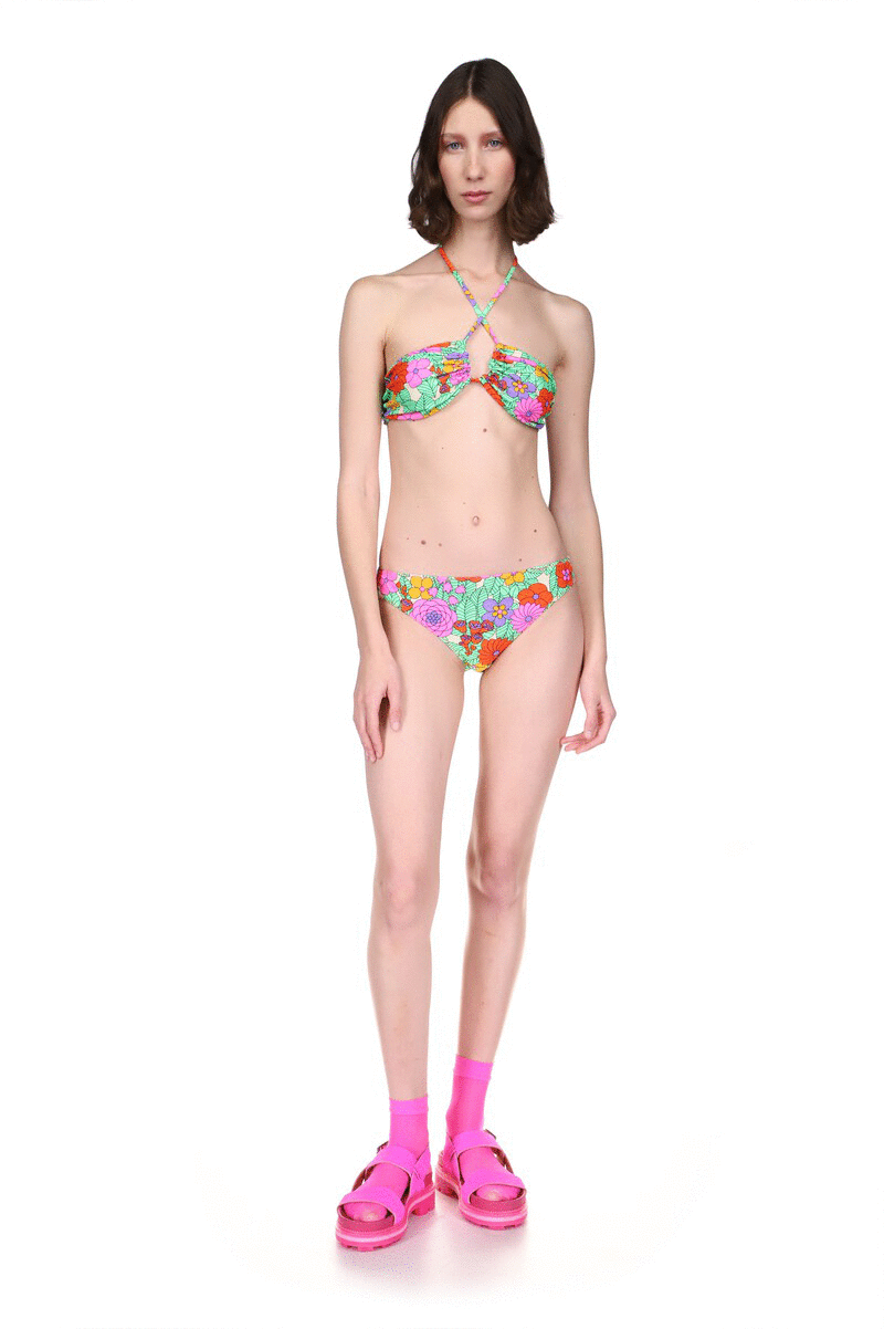 Beckoning Blossoms String Bikini Set, Hipster bikini bottoms shape