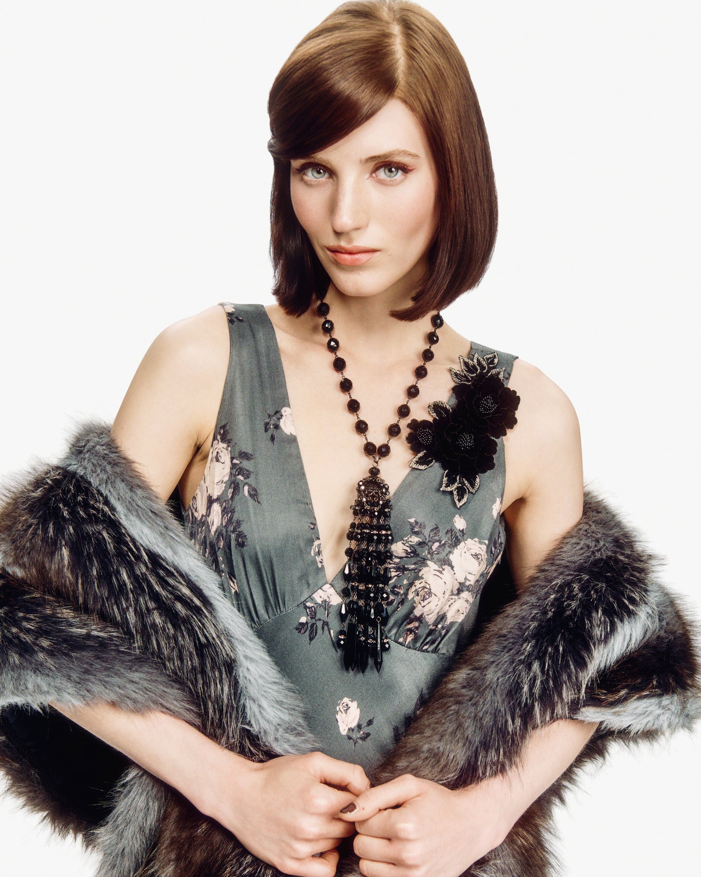 Anna Sui x Erickson Beamon Beaded Tassel Necklace - Black