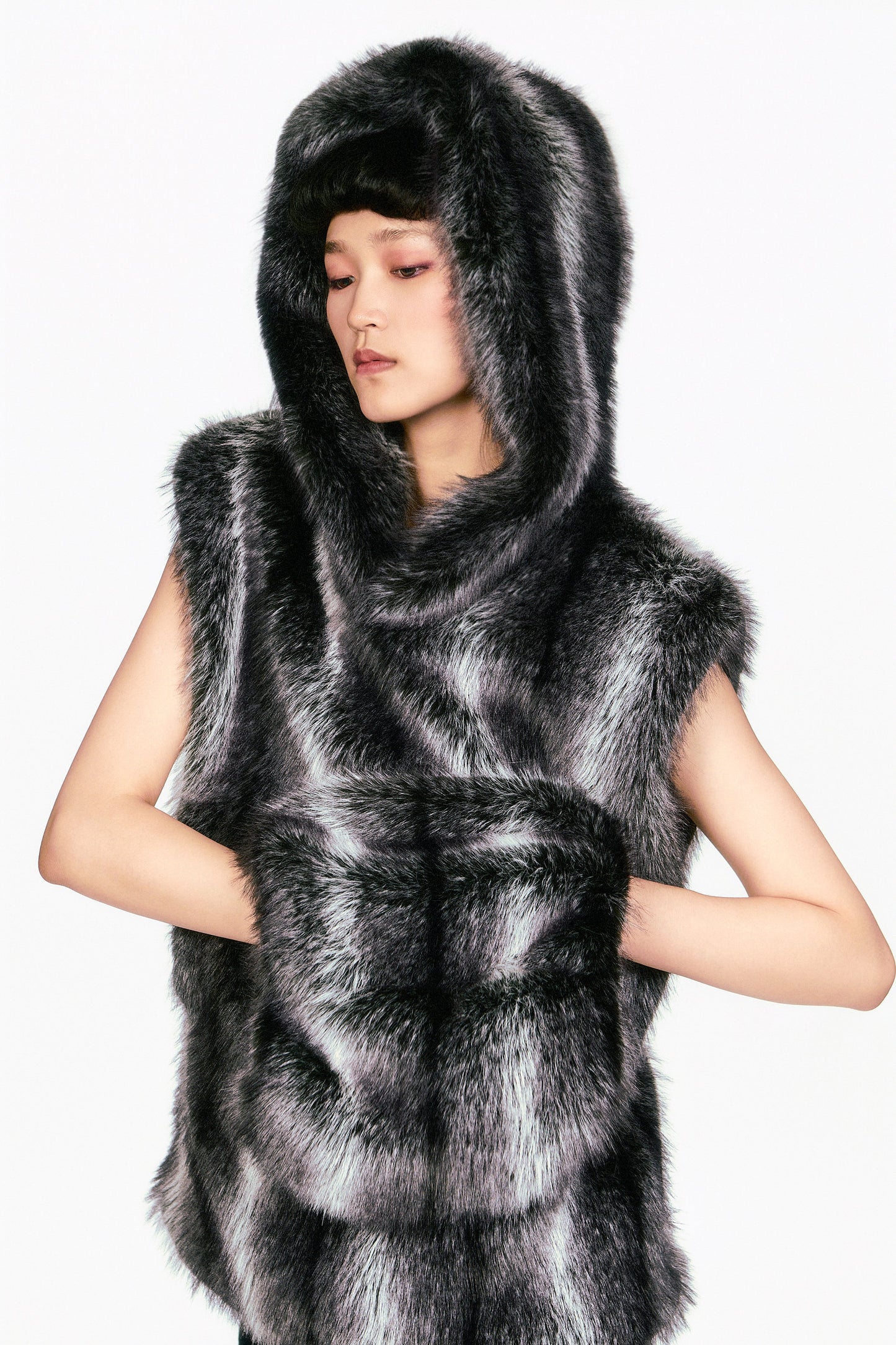 Faux Silver Fox Muff