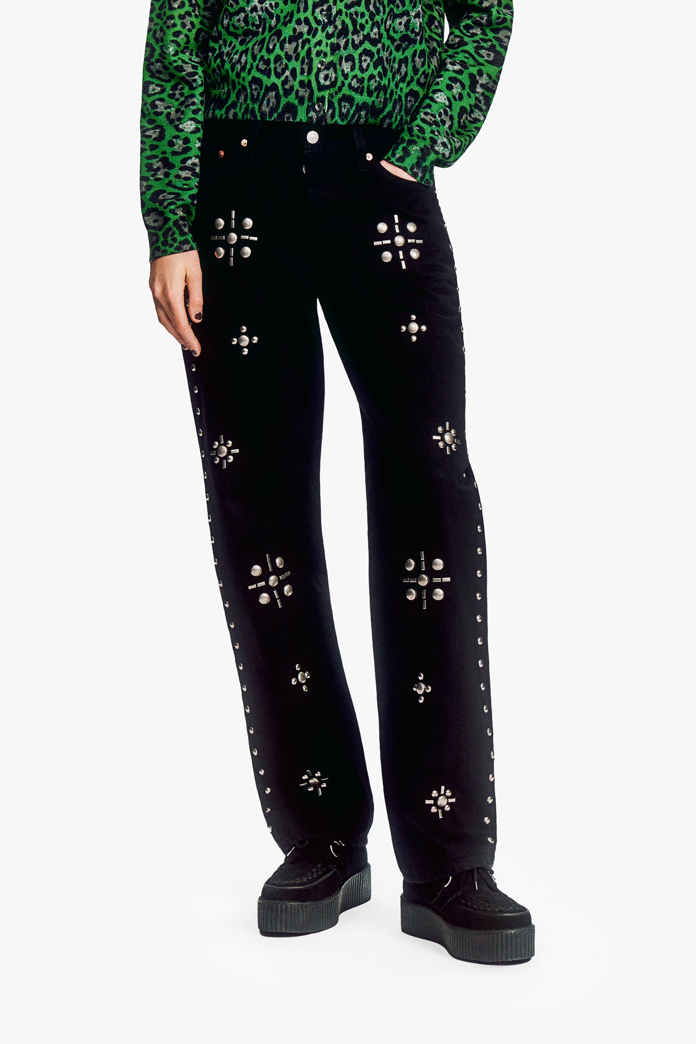 Studded Denim Jeans