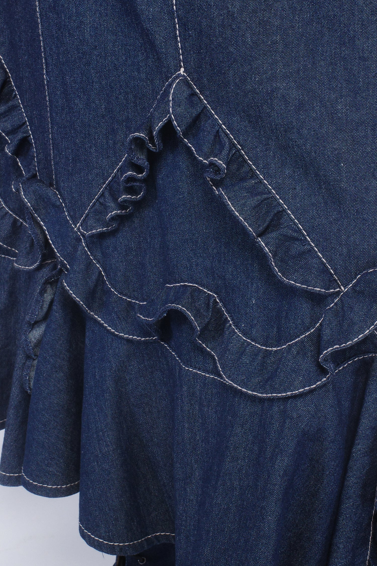 Denim Ruffle Maxi Skirt Anna Sui Denim Ruffle Maxi Skirt Anna Sui
