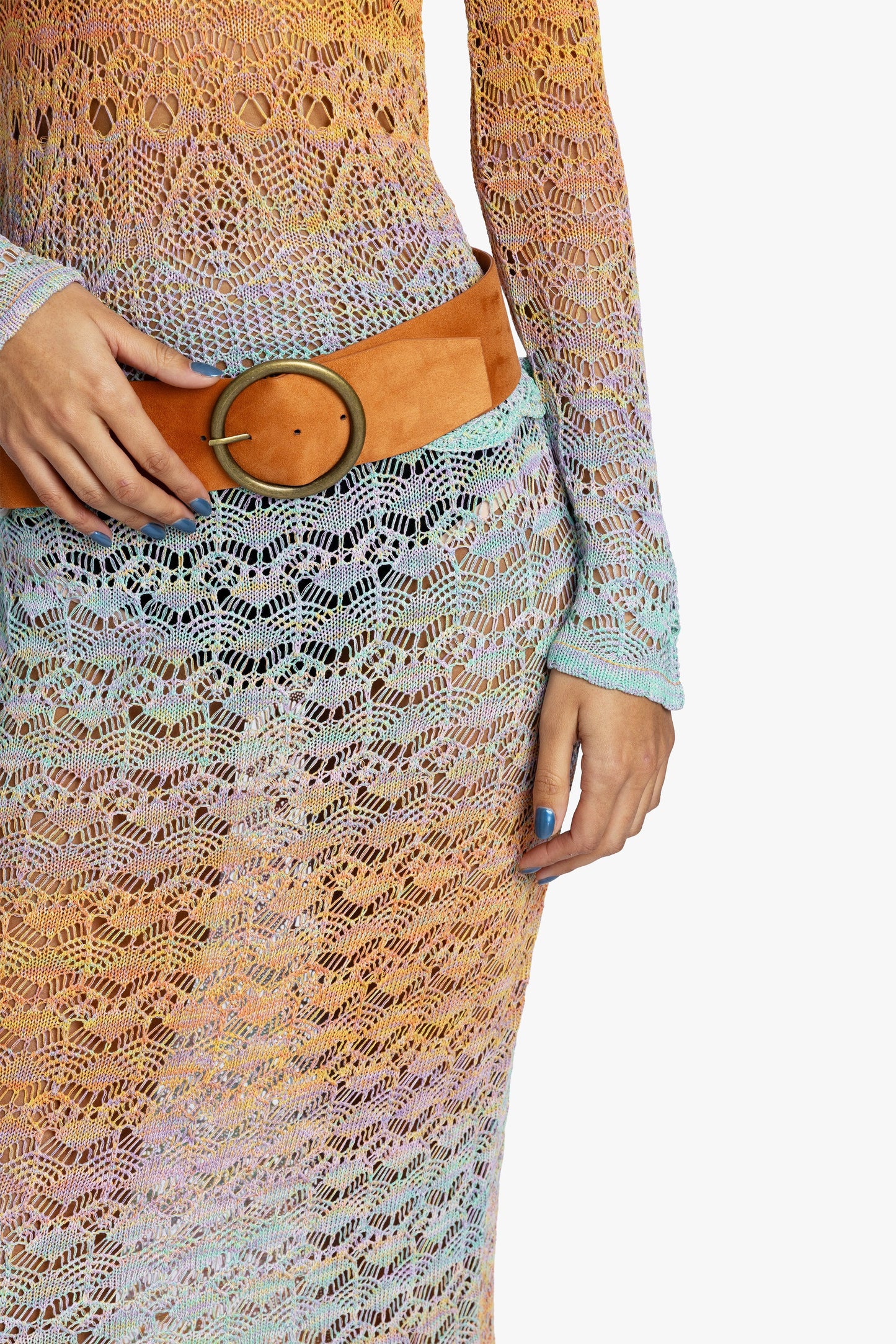 Ombre Space Dye Crochet Skirt - Sunset