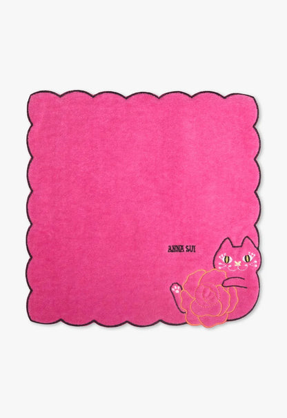 Cat Embroidery Rose Washcloth