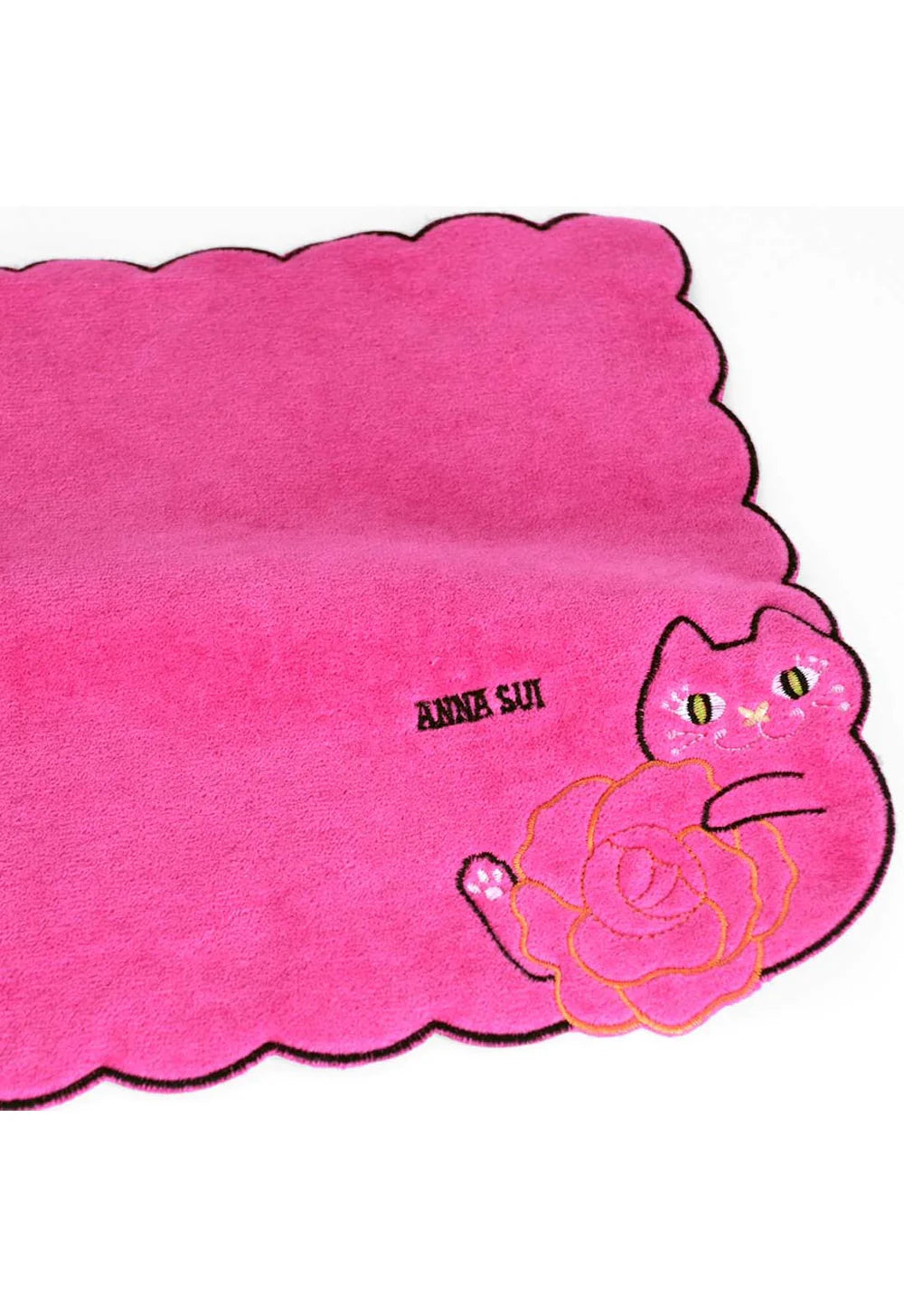 Cat Embroidery Rose Washcloth