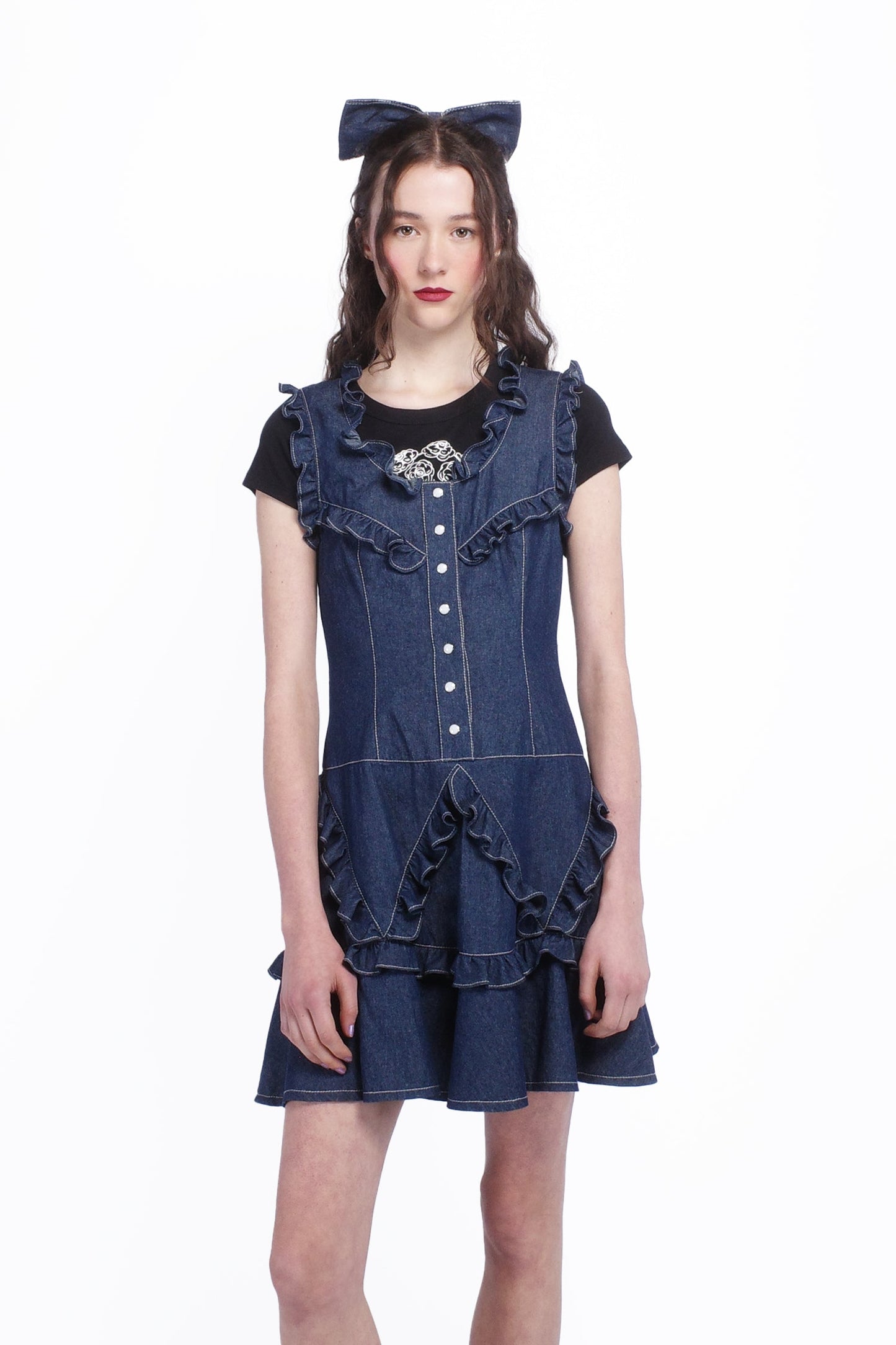 Denim Ruffle Dress