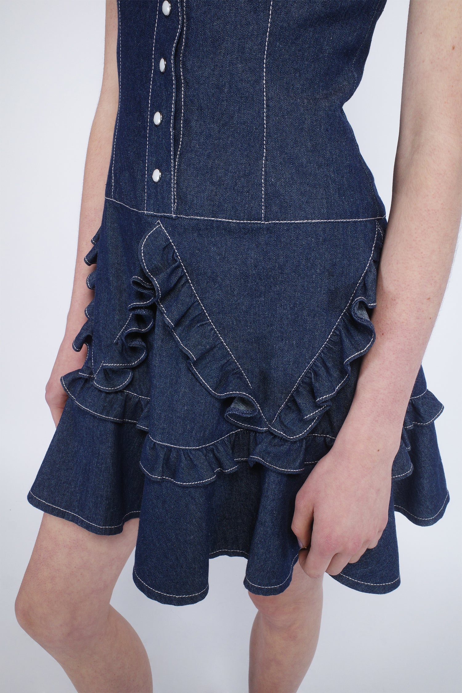 Denim Ruffle Dress – Anna Sui