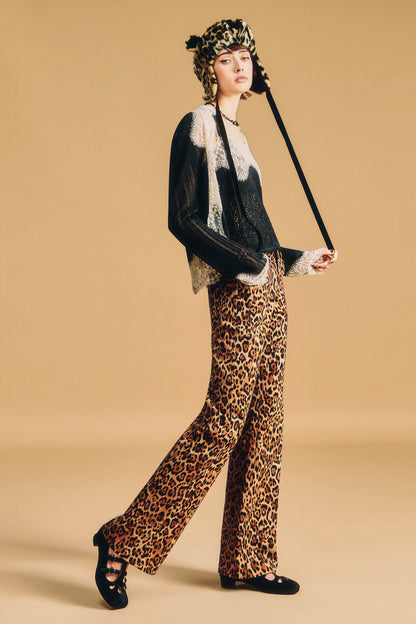 Leopard Denim Jeans