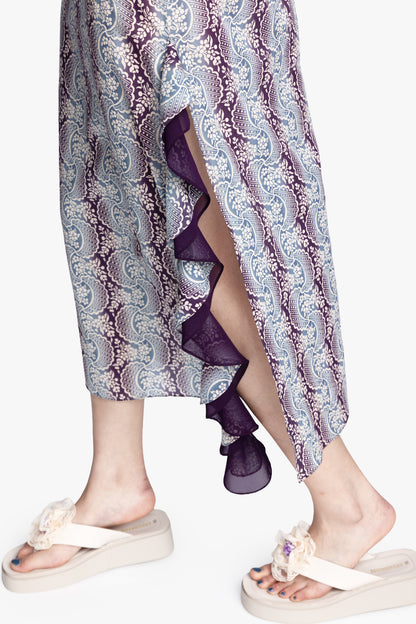 Ombre Ribbons Cotton Ruffle Dress