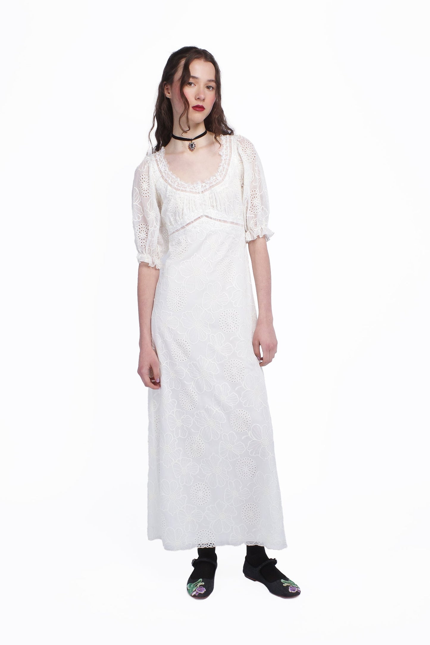 Poppy Embroidered Chiffon Dress