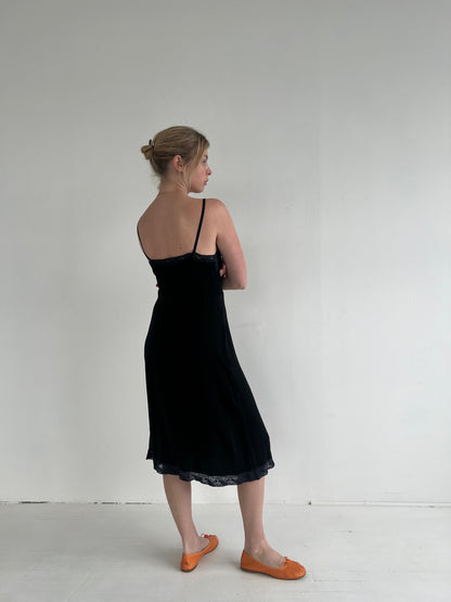 Vintage 1940s Black Slip Dress