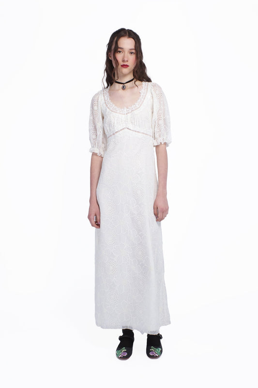 Poppy Embroidered Chiffon Dress