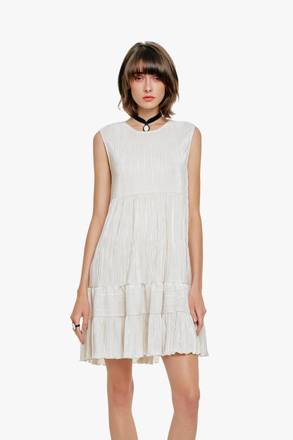 Plissé Babydoll Dress