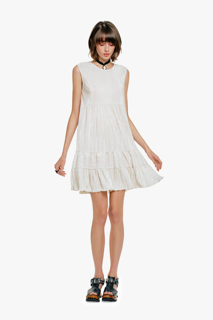 Plissé Babydoll Dress