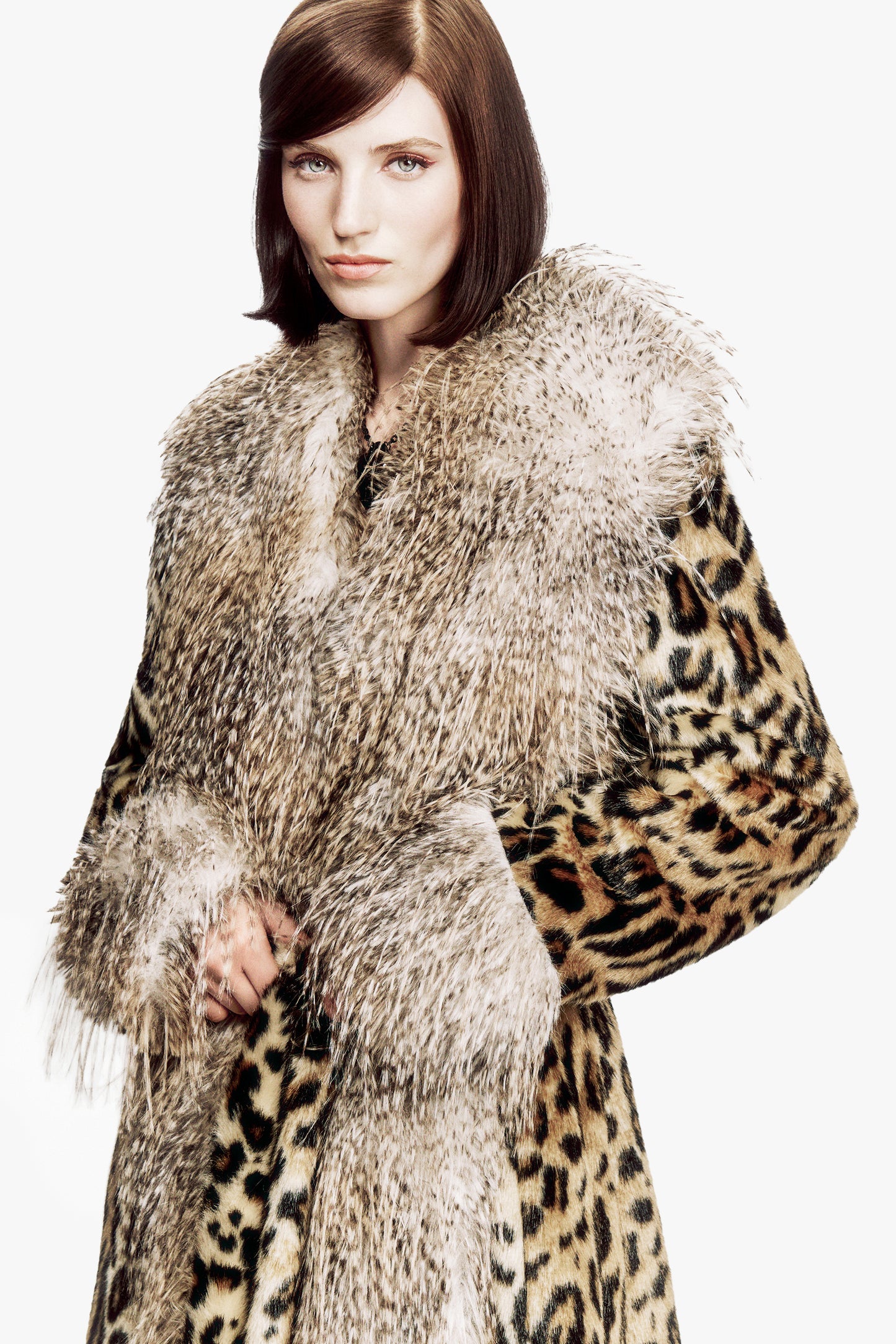 Leopard Faux Fur Belted Coat