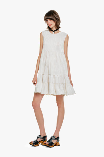 Plissé Babydoll Dress