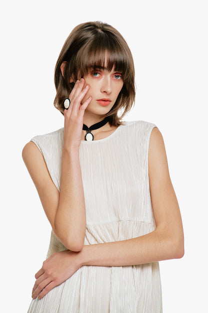 Plissé Babydoll Dress