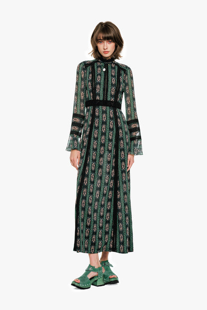 Cameo Stripe Print Maxi Dress