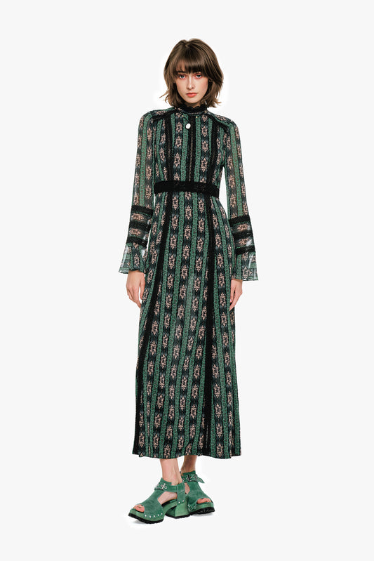 Cameo Stripe Print Maxi Dress