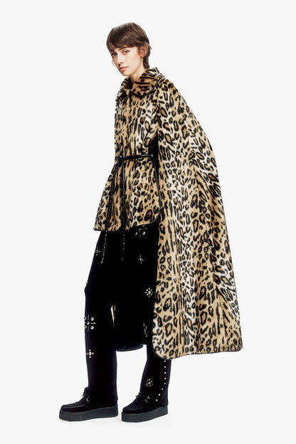 Leopard Faux Fur Cape