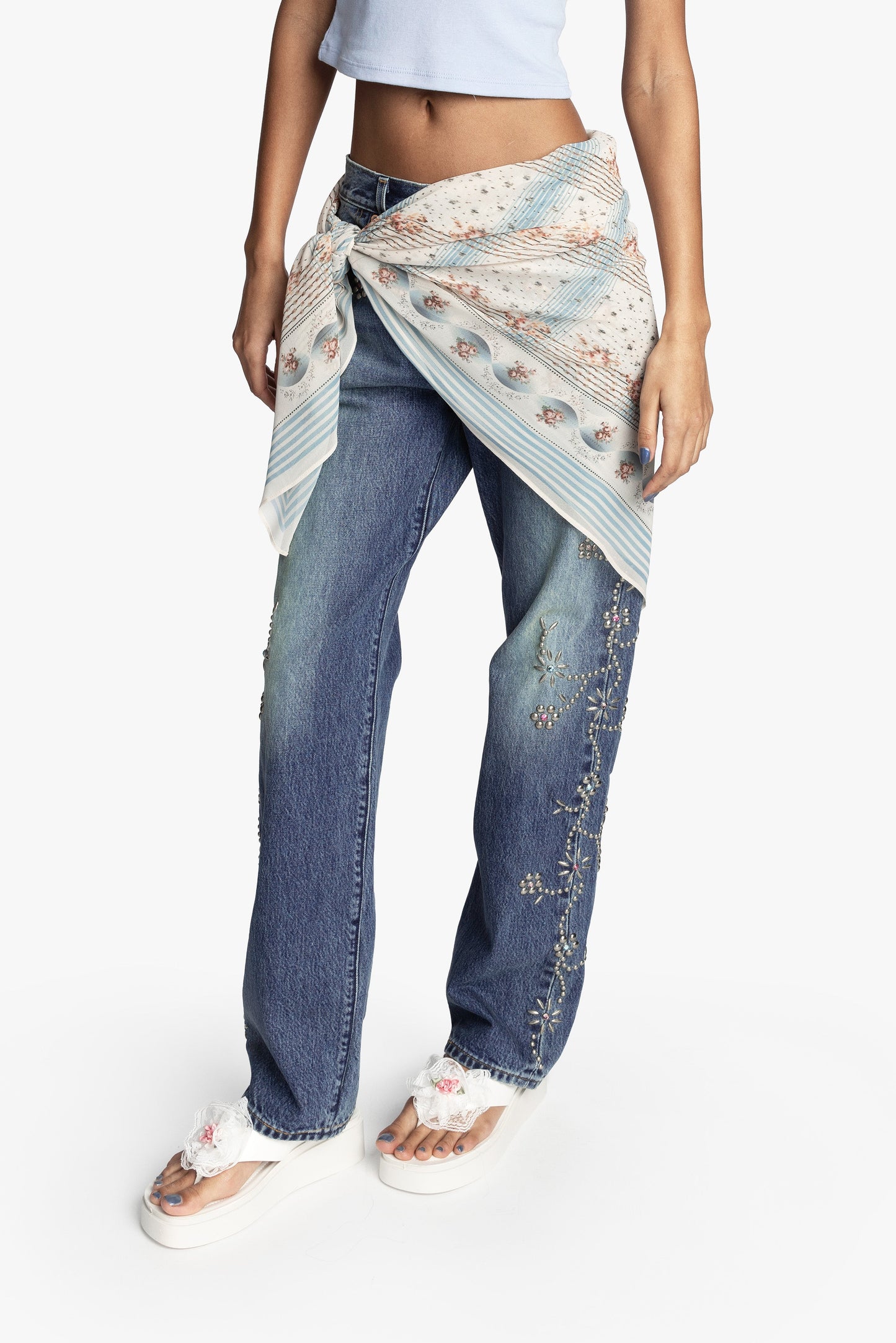 Heritage Scarf Print Chiffon Square Scarf