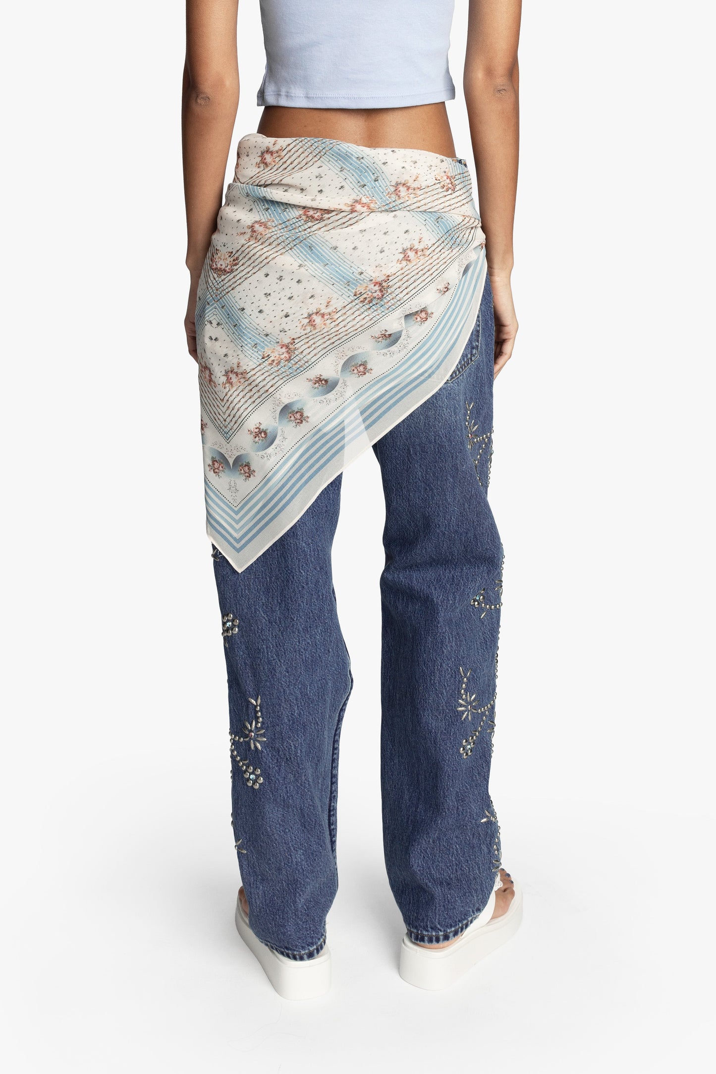 Heritage Scarf Print Chiffon Square Scarf