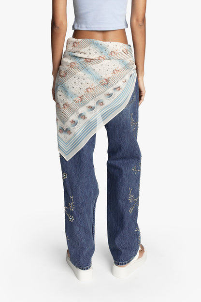 Heritage Scarf Print Chiffon Square Scarf