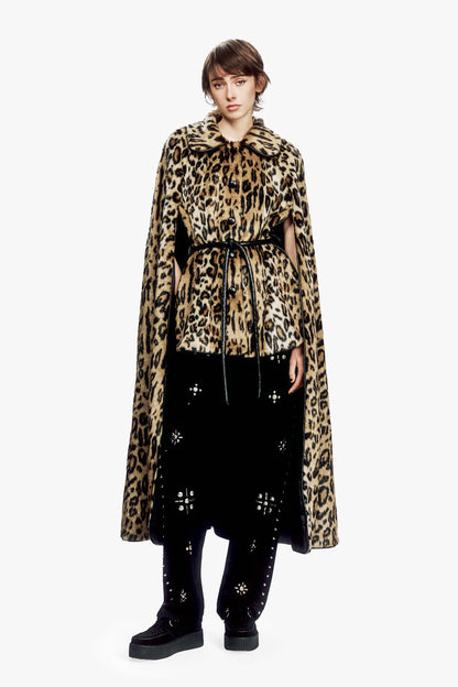 Leopard Faux Fur Cape