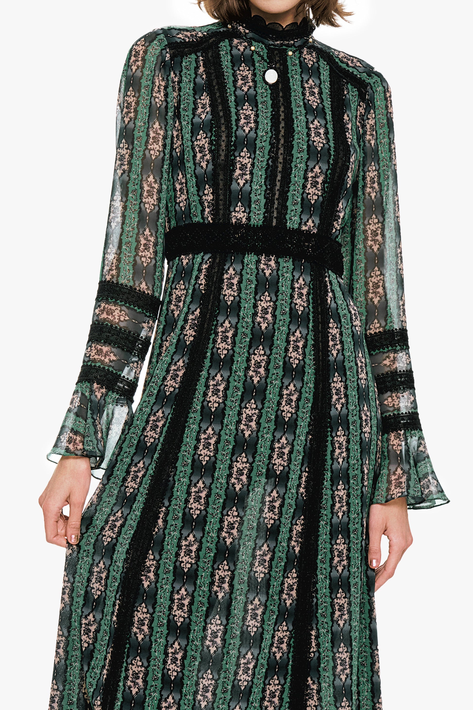 cameo maxi dress Anna Sui Cameo Stripe Print Maxi Dress