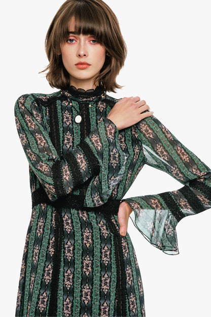 Cameo Stripe Print Maxi Dress