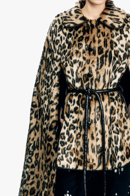 Leopard Faux Fur Cape