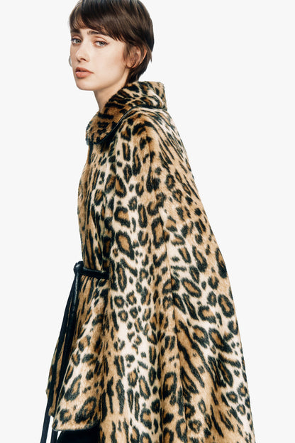 Leopard Faux Fur Cape