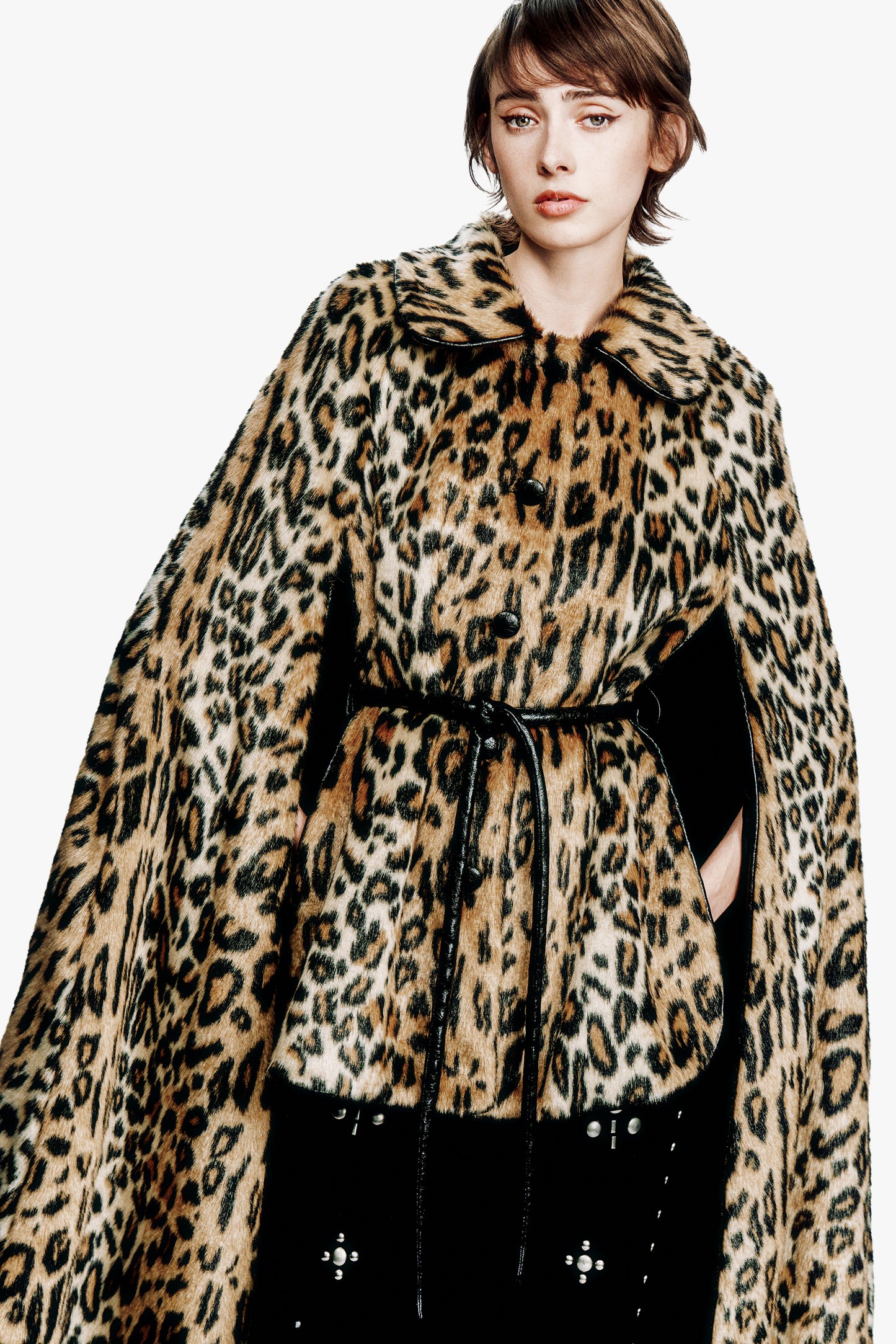 Leopard Faux Fur Cape