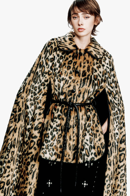 Leopard Faux Fur Cape