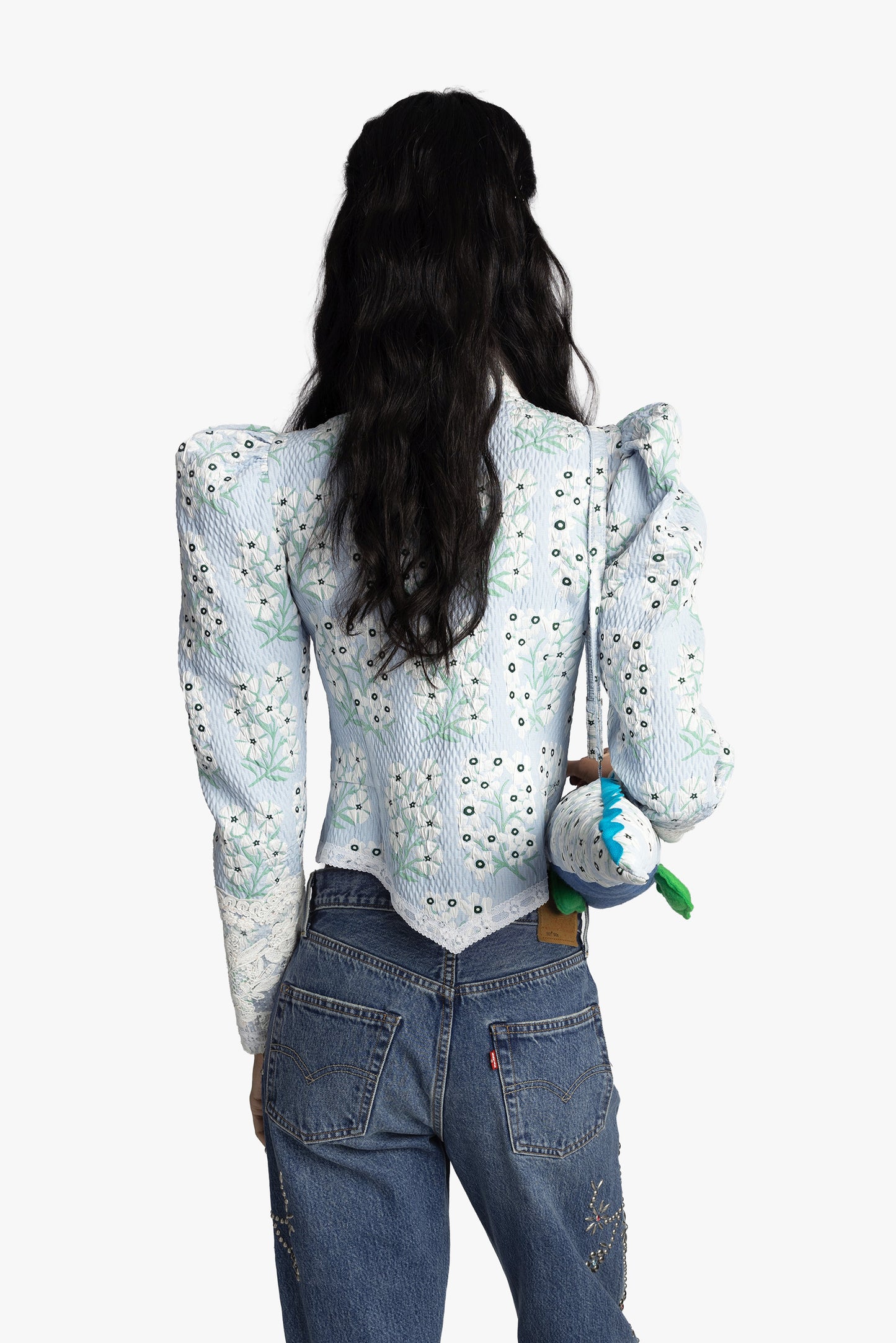 Alligator Bag- Sky Blue Multi