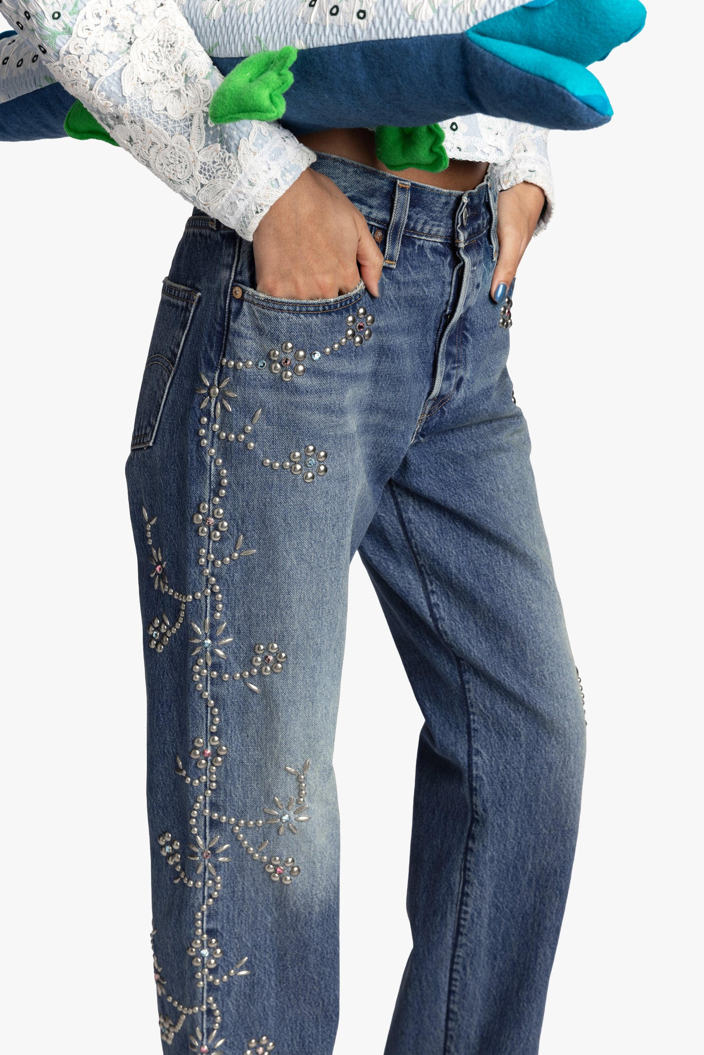 Studded Denim Jeans