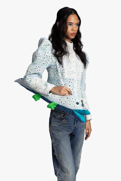 Alligator Bag- Sky Blue Multi