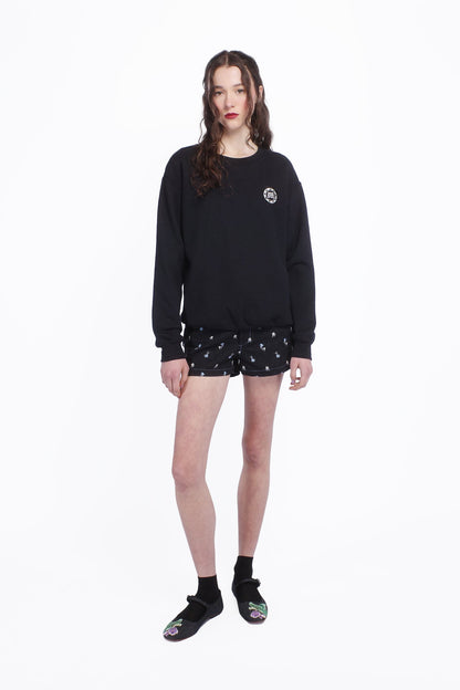 Anna Sui Wings Crew Neck Sweatshirt-Black