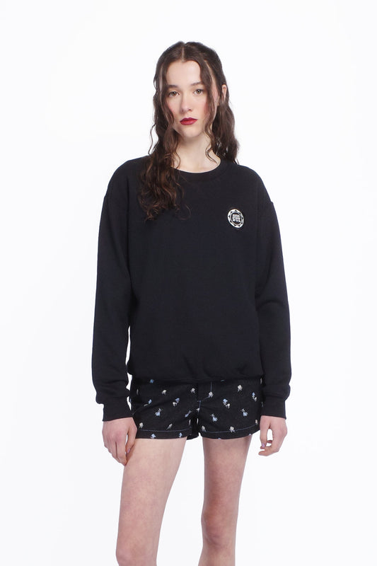 Anna Sui Wings Crew Neck Sweatshirt-Black