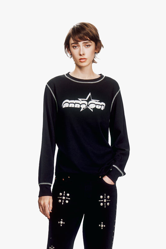Anna Sui Thermal T-Shirt - Black
