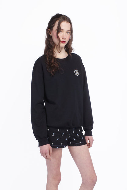 Anna Sui Wings Crew Neck Sweatshirt-Black