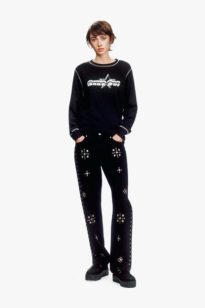 Anna Sui Thermal T-Shirt - Black
