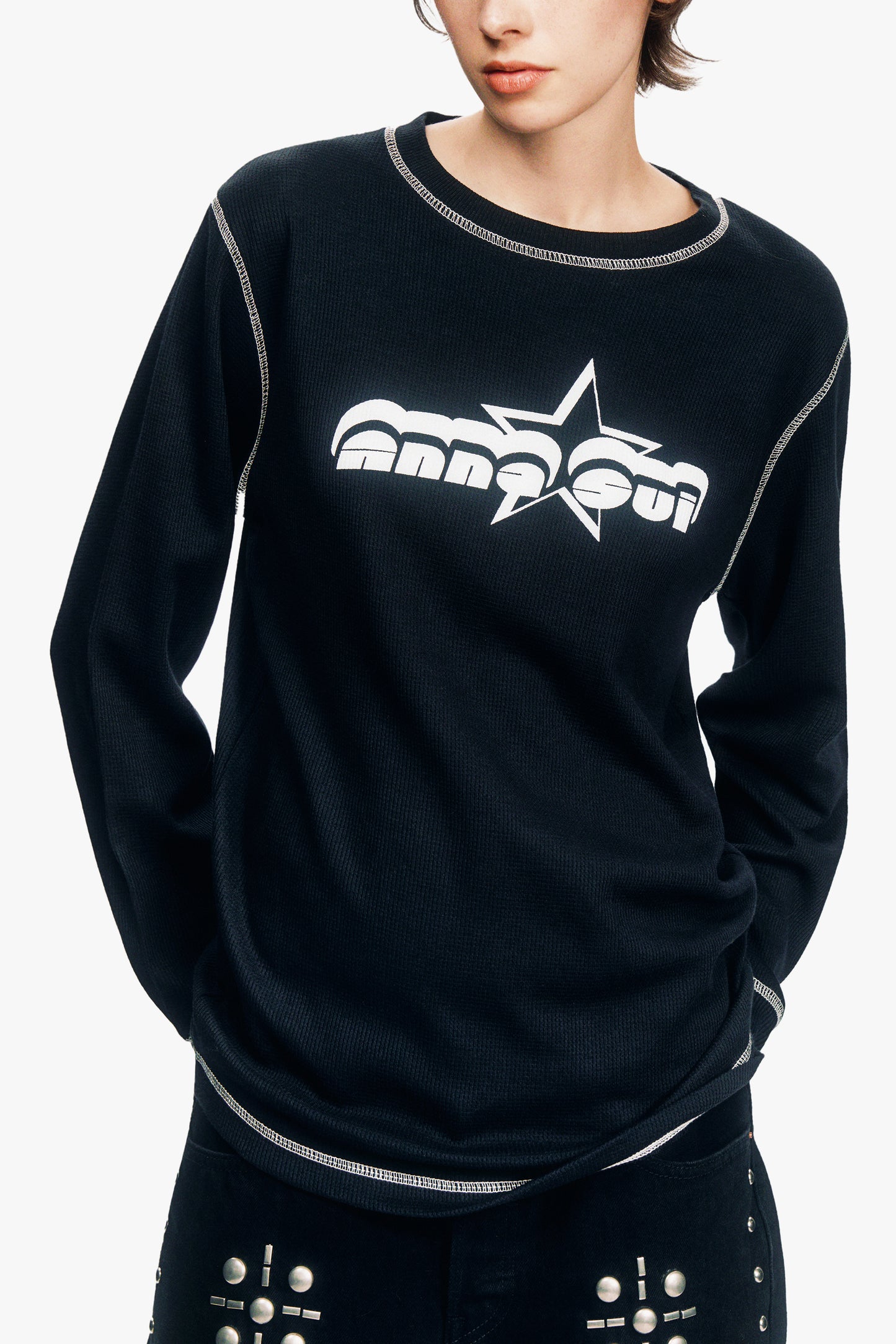 Anna Sui Thermal T-Shirt - Black
