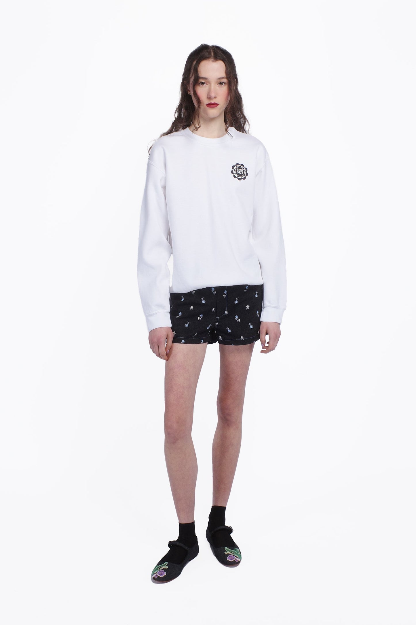 Anna Sui Wings Crew Neck Sweatshirt-White