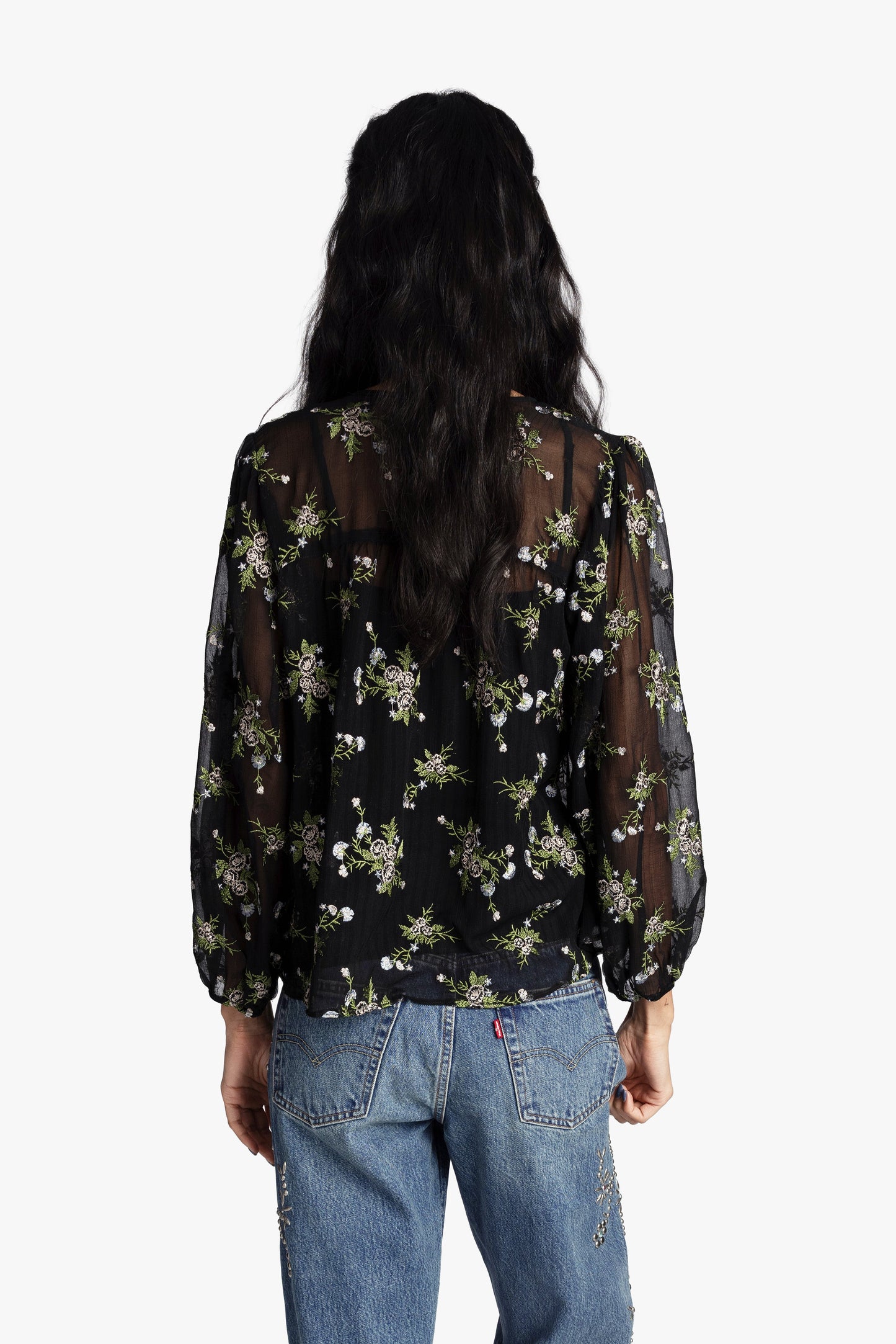 Bluebell Embroidered Chiffon Blouse