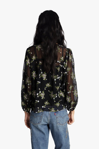 Bluebell Embroidered Chiffon Blouse